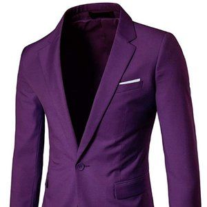 Men's Suit Jacket One Button Slim Fit Sport Coat